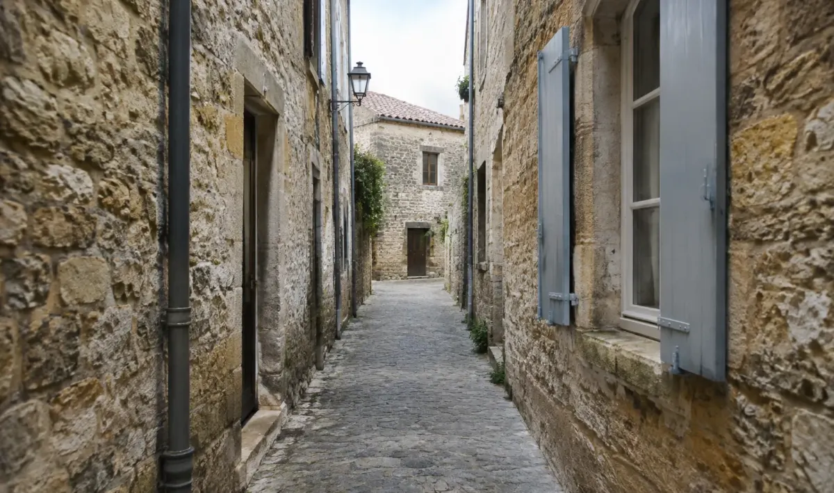 Ruelle étroite bordée de façades en pierre